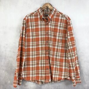Eddie Bauer Mens Shirt Large Classic Fit Plaid Outdoor Rugged Fall Streetwear‎